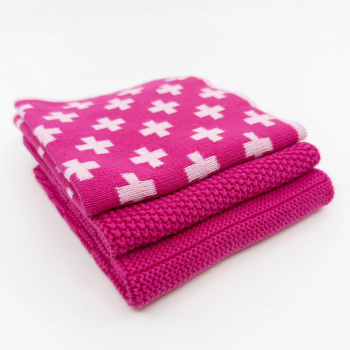 Ecovask Dishcloth Variety 3pk Raspberry (1)