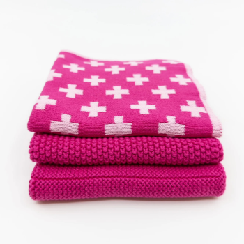 Ecovask Mixed Cloths 3 Pack Raspberry