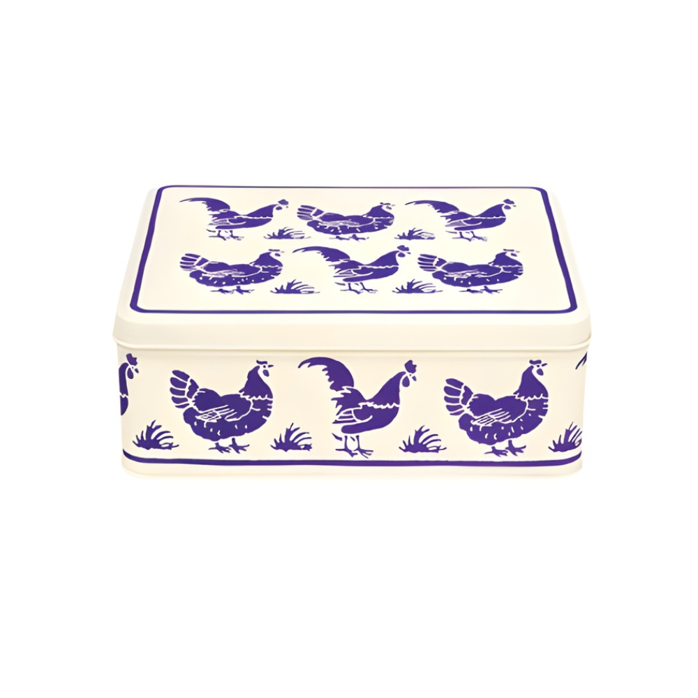 Emma Bridgewater Little Blue Hen Deep Rectangle Tin
