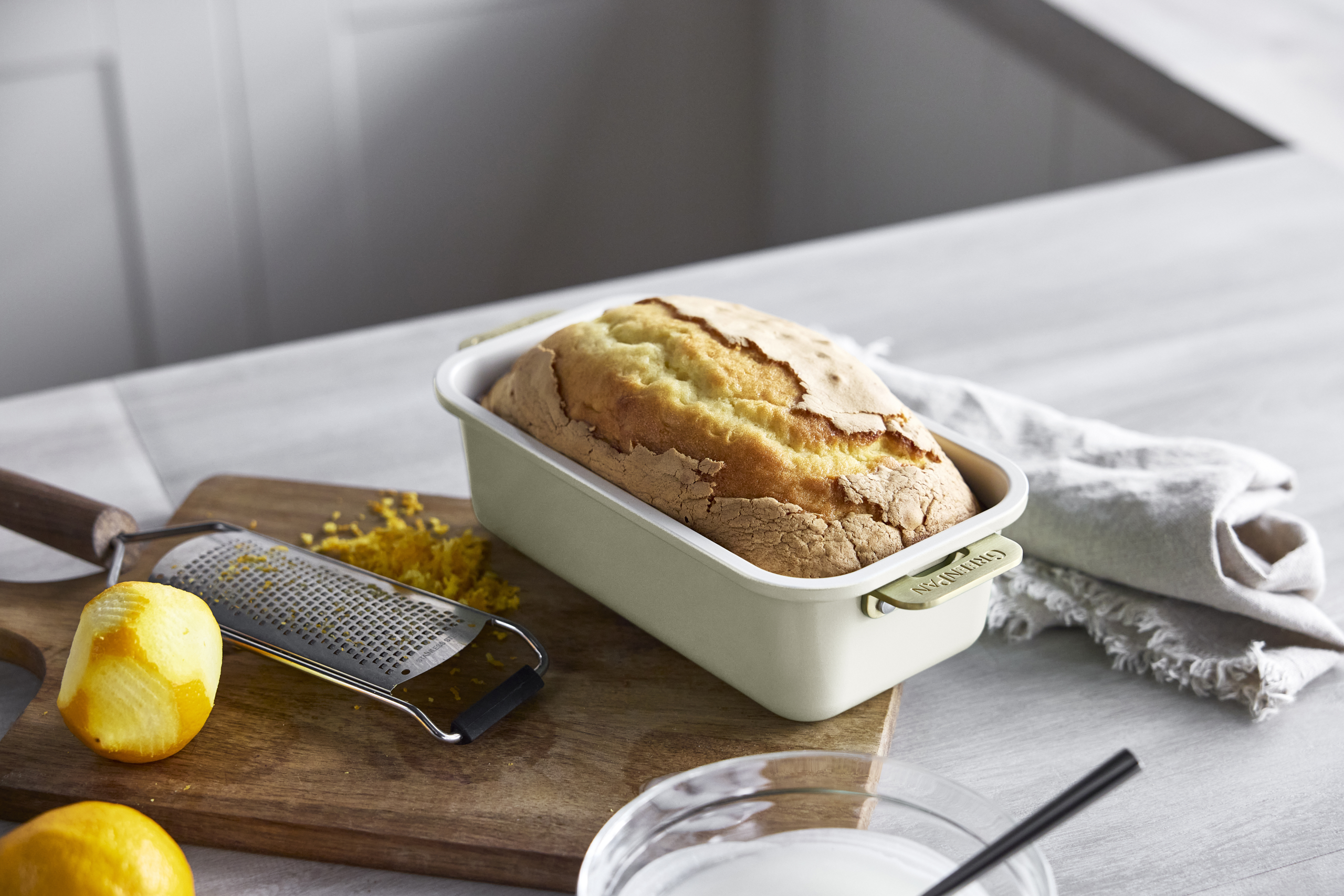 GreenPan Loaf Pan Lifestyle Cream