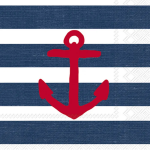IHR Lunch Napkin Anchor Blue