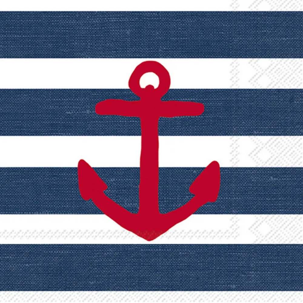 IHR Lunch Napkin Anchor Blue