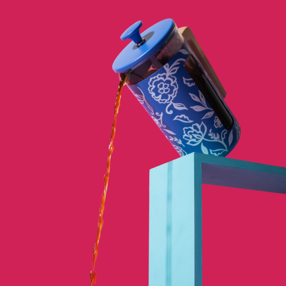 La Cafetiere Piss Plunger Blu Fiorato (5)