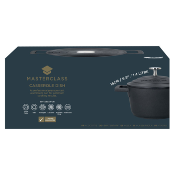 MasterCraft Cast Aluminium Casserole 1.4L Black (5)