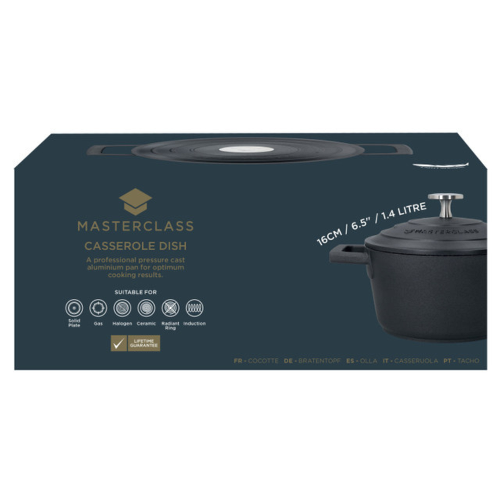 MasterCraft Cast Aluminium Casserole 1.4L Black (5)