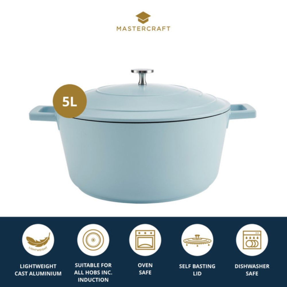 MasterCraft Cast Aluminium Casserole 5L Blue (4)
