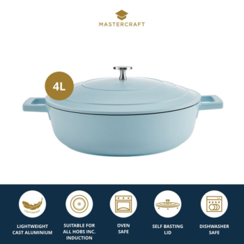 MasterCraft Cast Aluminium Shallow Casserole Dish 4L Blue (2)