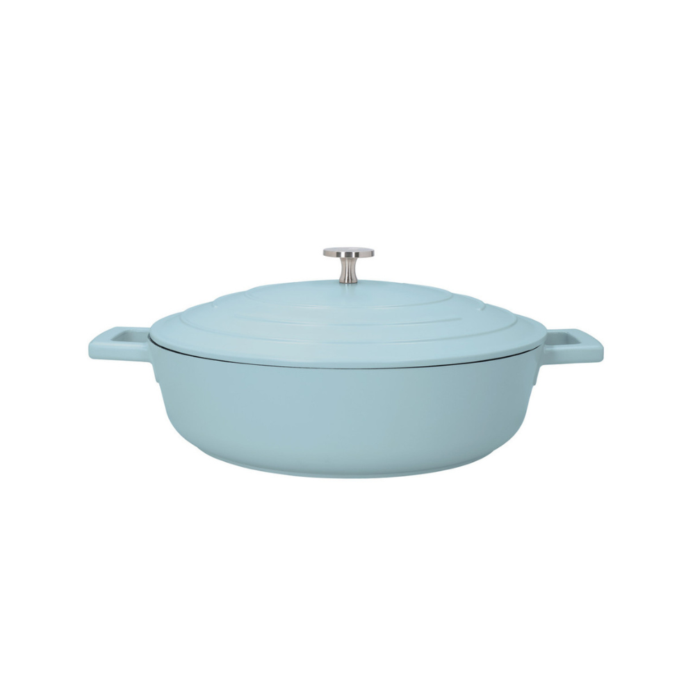 MasterCraft Cast Aluminium Shallow Casserole Dish 4L Blue