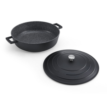 MasterCraft Cast Aluminium Shallow Casserole Dish 5L Black (6)