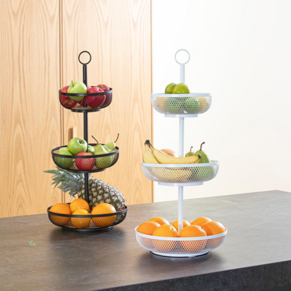 Olsen White 3 Tier Mesh Fruit Basket (1)