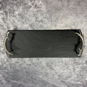Selbrae House Small Slate Serving Tray w Antler Handles (2)