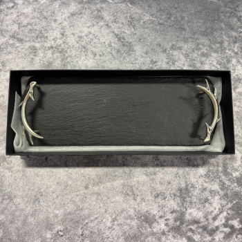 Selbrae House Small Slate Serving Tray w Antler Handles