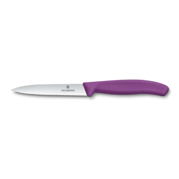 Swiss Classic Paring Knife Pointed Tip Wavy 10cm Purple