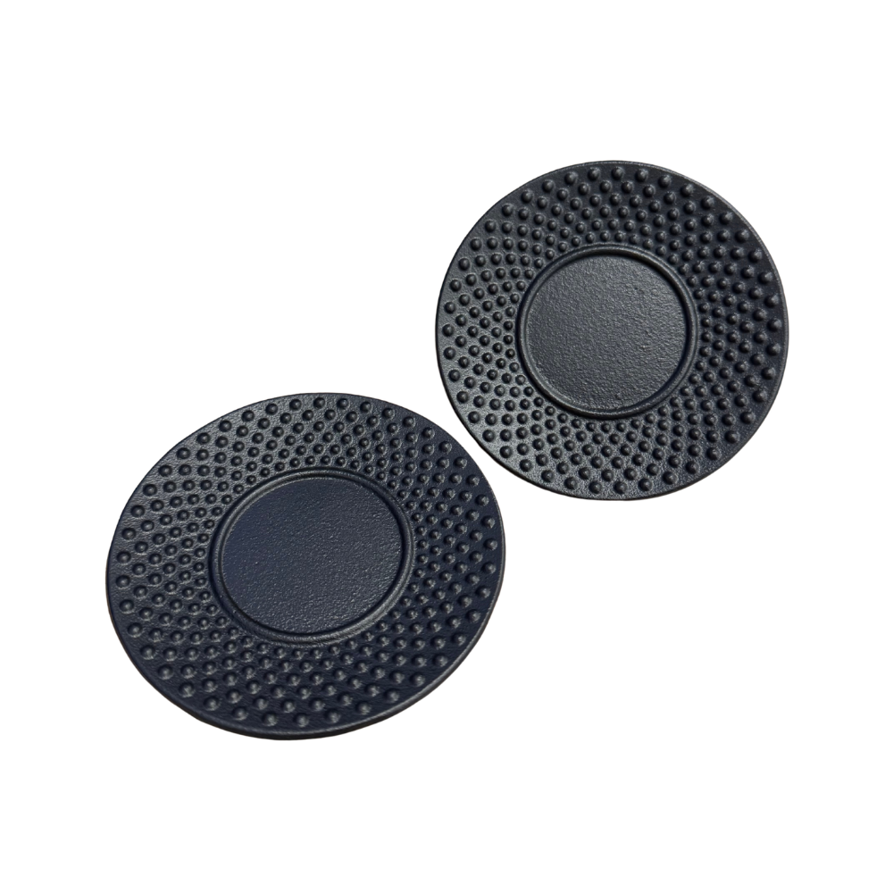 Teaology Cast Iron Coaster Fine Hobnail Black Set of 2 (1)