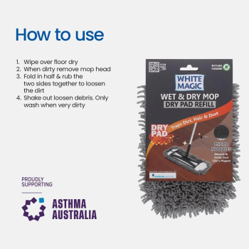 White Magic Wet & Dry Mop Dry Pad Refill (2)