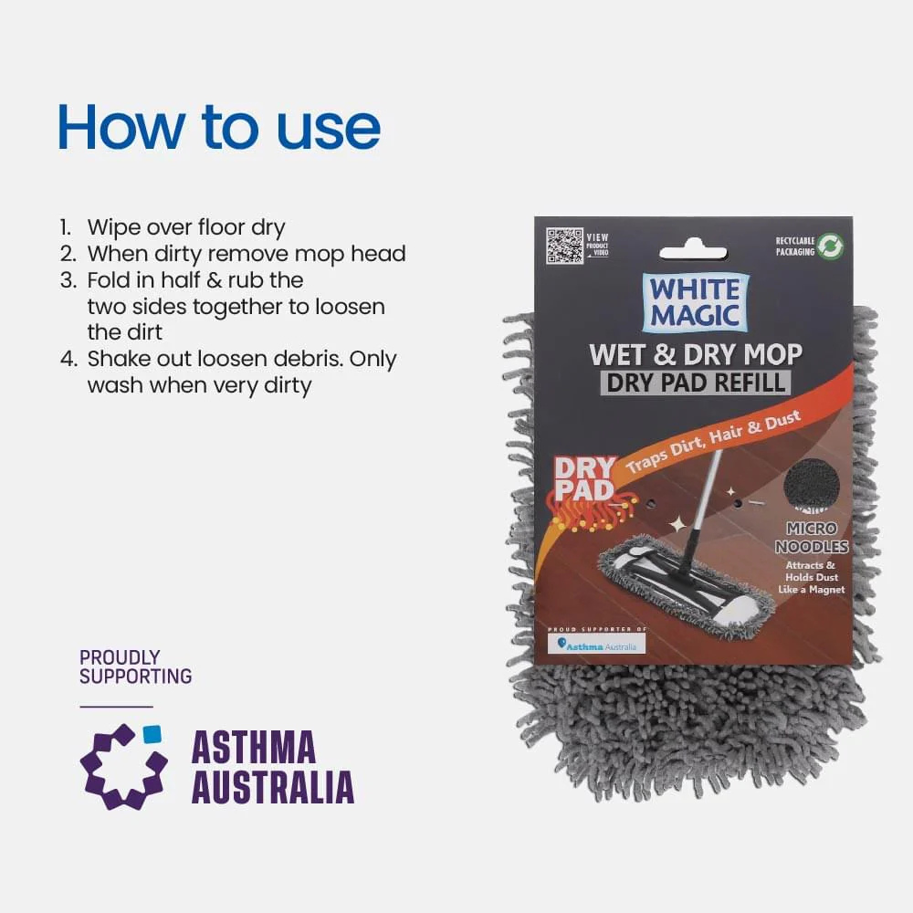 White Magic Wet & Dry Mop Dry Pad Refill (2)