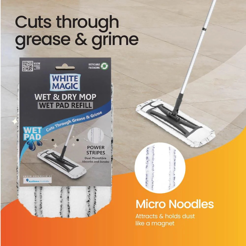 White Magic Wet & Dry Mop Wet Pad Refill (2)
