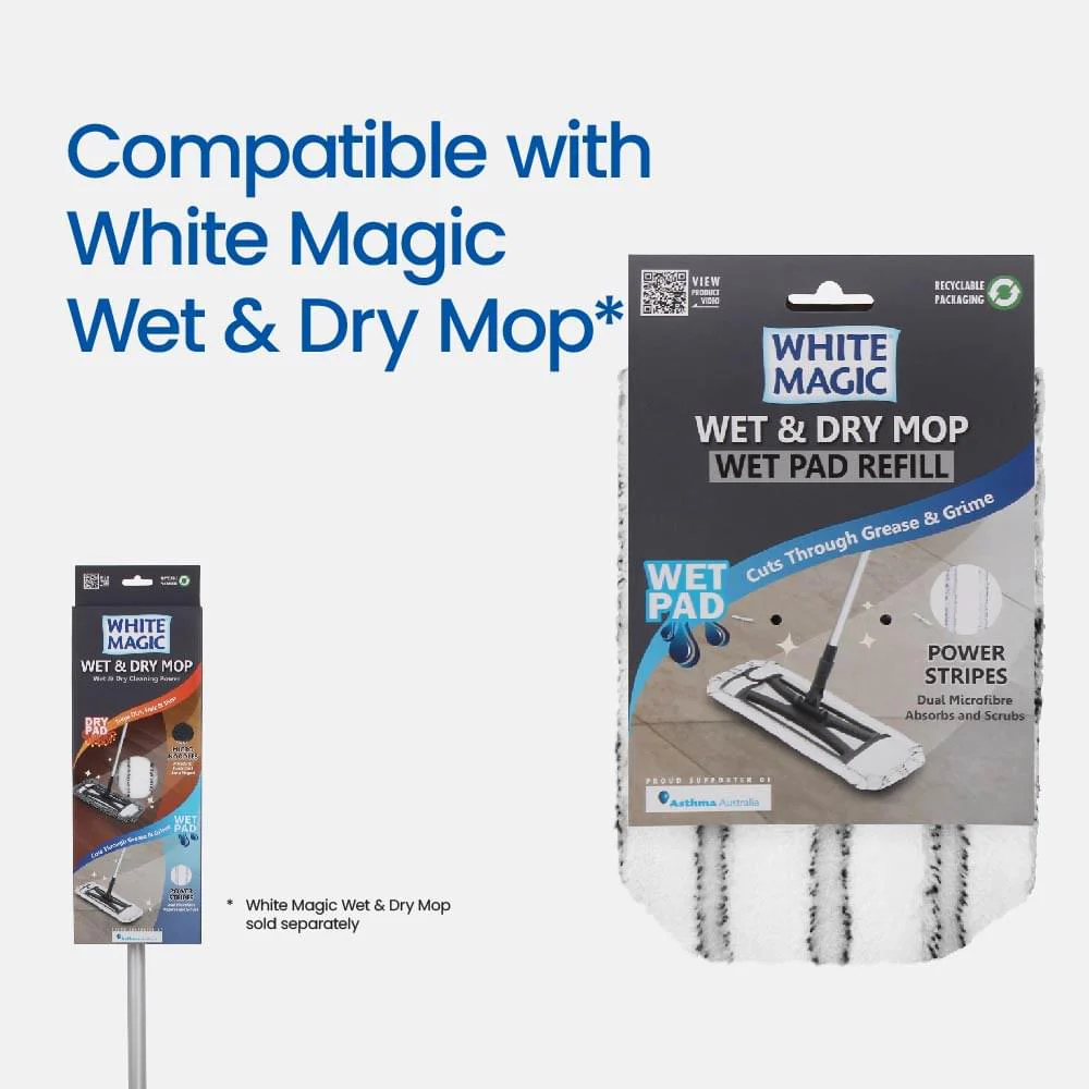 White Magic Wet & Dry Mop Wet Pad Refill (4)