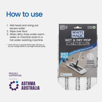 White Magic Wet & Dry Mop Wet Pad Refill (5)