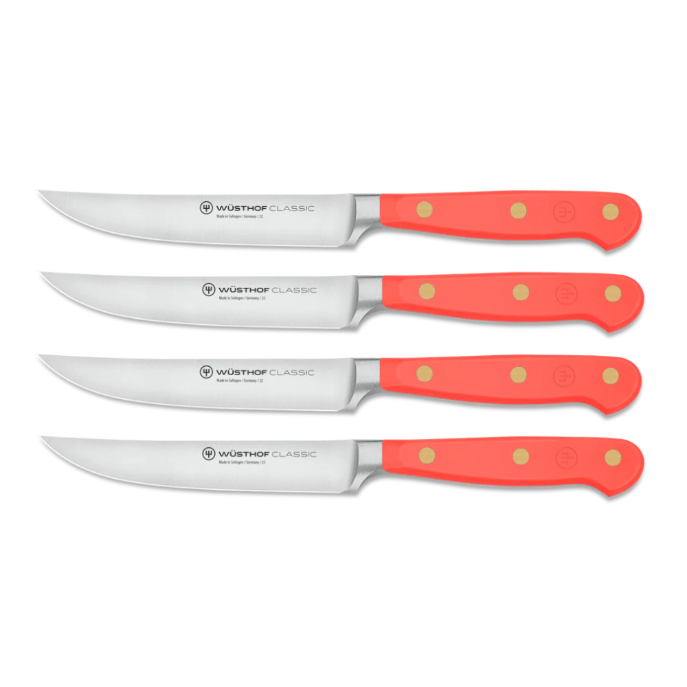 Wusthof 4 Piece Steak Knife Set Coral Peach