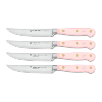 WÜSTHOF Classic Color 4 Piece Steak Knife Set Pink Himalayan Salt