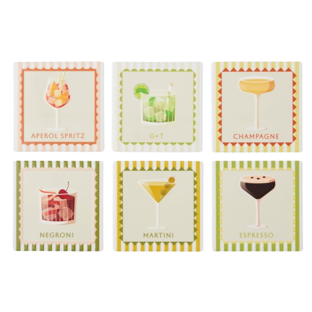 Assemble Aperitif Ceramic Coasters Assorted Designs