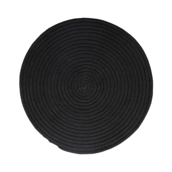 Assemble Demi Round Cotton Placemat Black 37cm