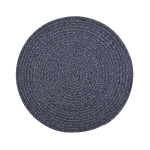 Assemble Demi Round Cotton Placemat Blue & White 37cm