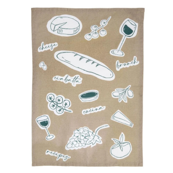 Ladelle Long Lunch Tea Towel Taupe Set of 4
