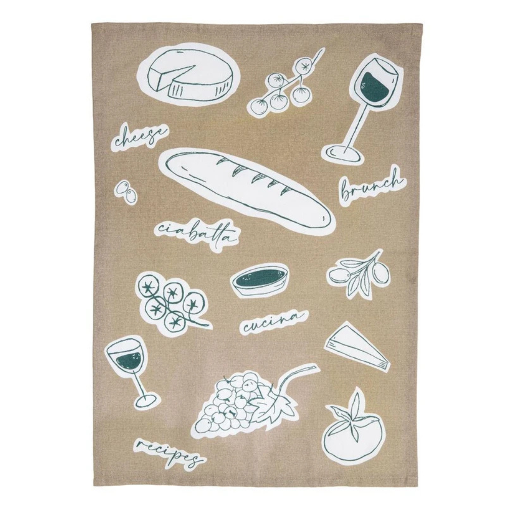 Ladelle Long Lunch Tea Towel Taupe Set of 4