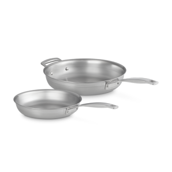 Le Creuset 3-Ply Stainless Steel 2-Piece Frying Pan Set 24/28cm