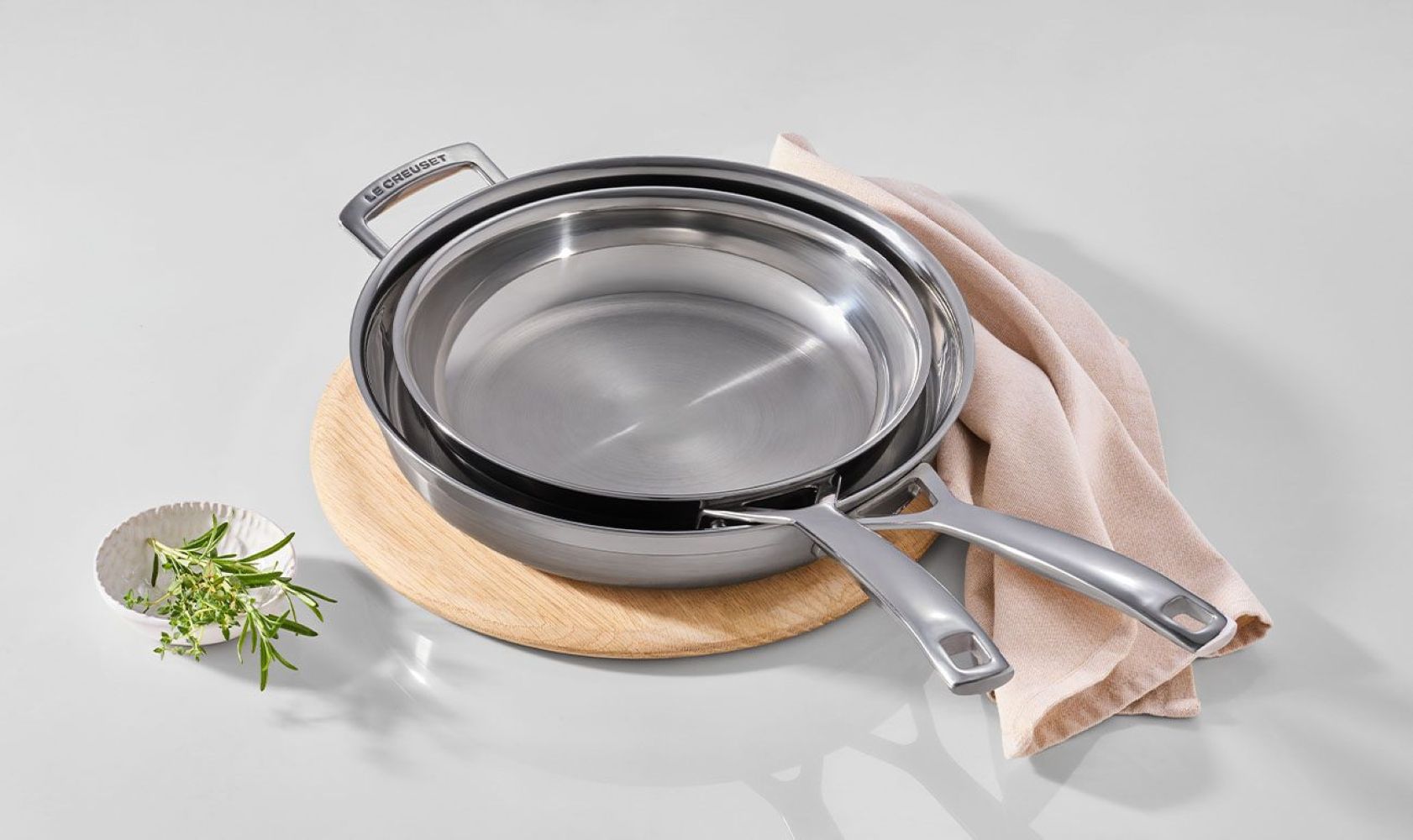 Le Creuset 3-Ply Stainless Steel 2-Piece Frying Pan Set