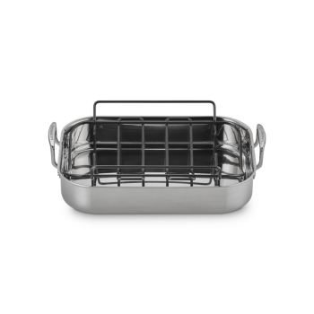 Le Creuset 3-ply Stainless Steel Rectangular Roaster with Rack 35cm