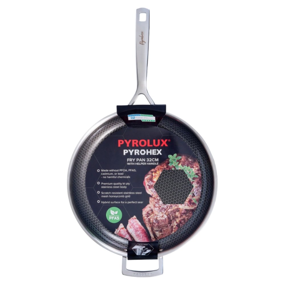 Pyrohex Frypan w Helper Handle 32cm (2)