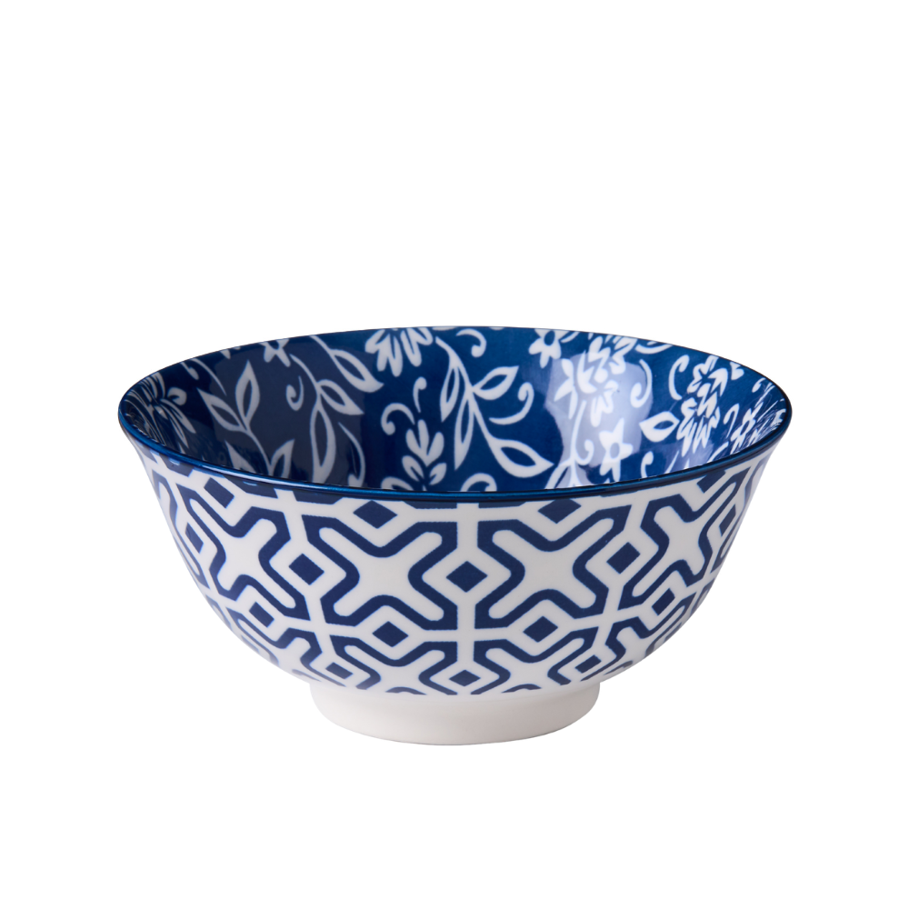 Wilkie Brothers Glazed Porcelain Bowl 15cm Blue Floral