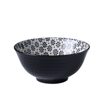 Wilkie Brothers Glazed Porcelain Bowl Monochrome Flower 15cm