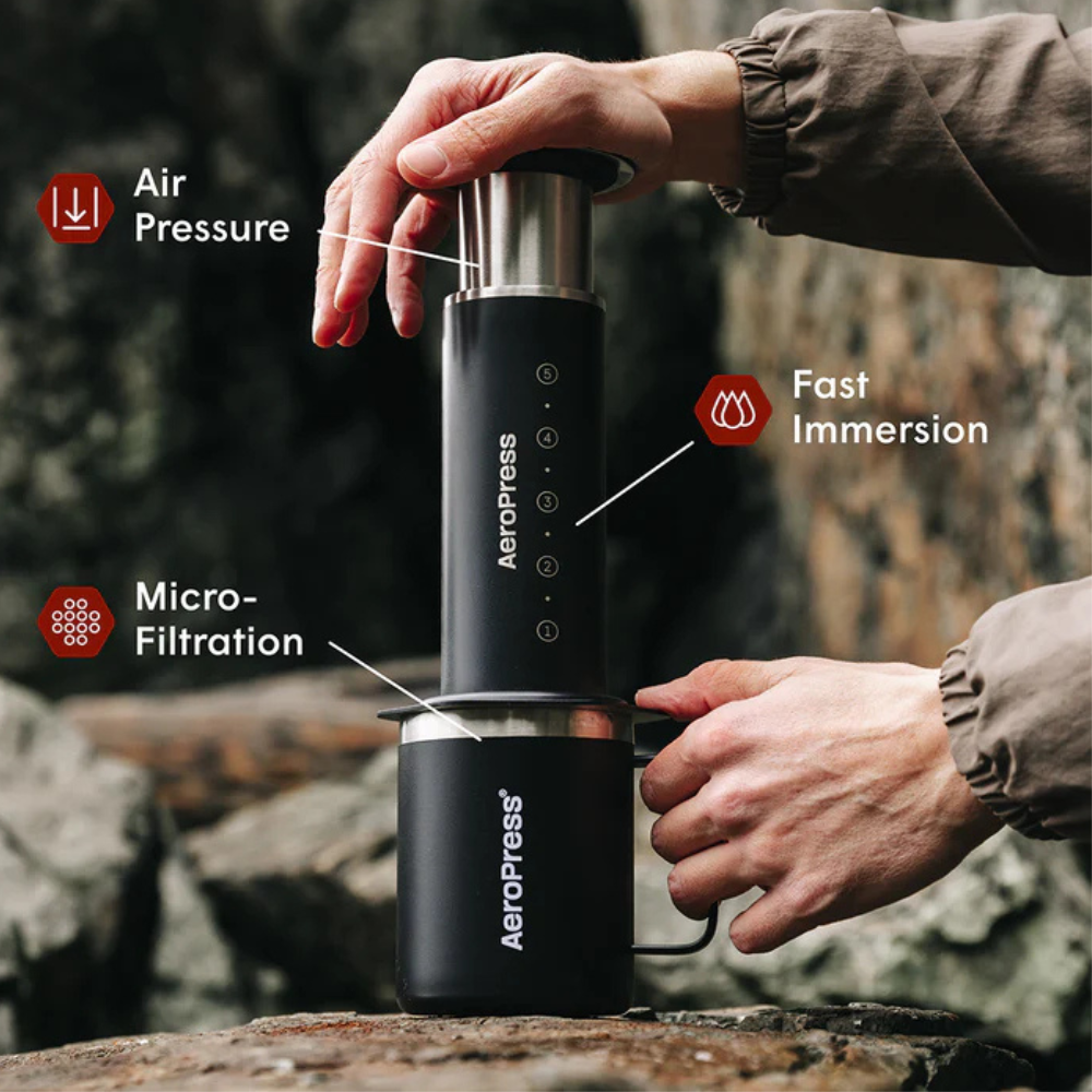 AeroPress Steel Coffee Press Black 360ml (2)