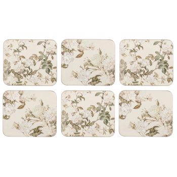 Ashdene Elegant Rose Cream Coasters Set of 6