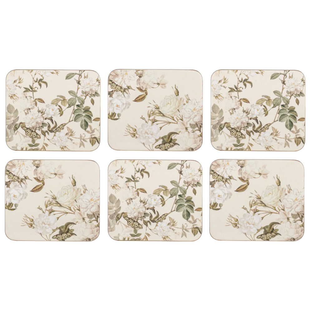 Ashdene Elegant Rose Cream Coasters 6 Pack (1)