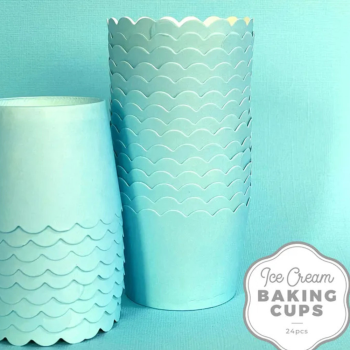 Cake Craft Ice Cream Baking Cups 24 Pack Pastel Blue