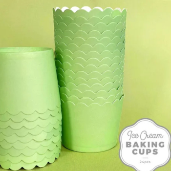 Cake Craft Ice Cream Baking Cups 24 Pack Pastel Green