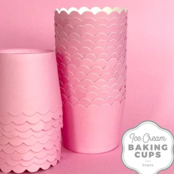 Cake Craft Ice Cream Baking Cups 24 Pack Pastel Pink