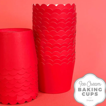 Cake Craft Ice Cream Baking Cups 24 Pack Red