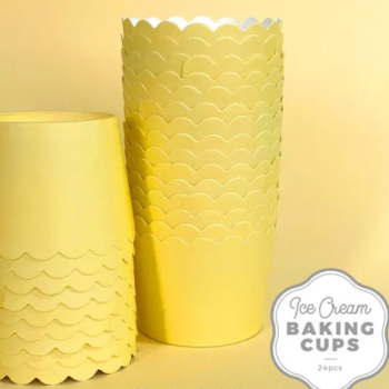 Cake Craft Ice Cream Baking Cups 24 Pack Yellow