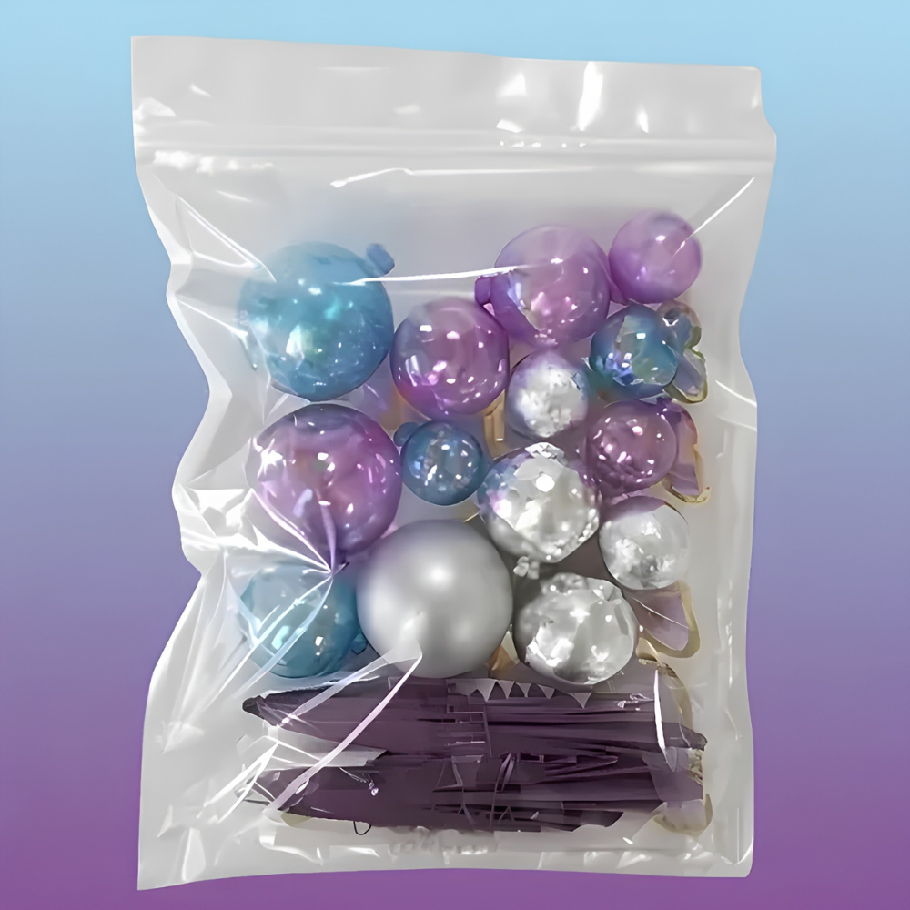 Cake Craft Wish Ball & Fan Decoration 27 Pack Butterfly Blue, Purple, Silver (1)
