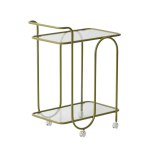 Coast to Coast Home Trinity Metal Bar Cart Olive 82cm