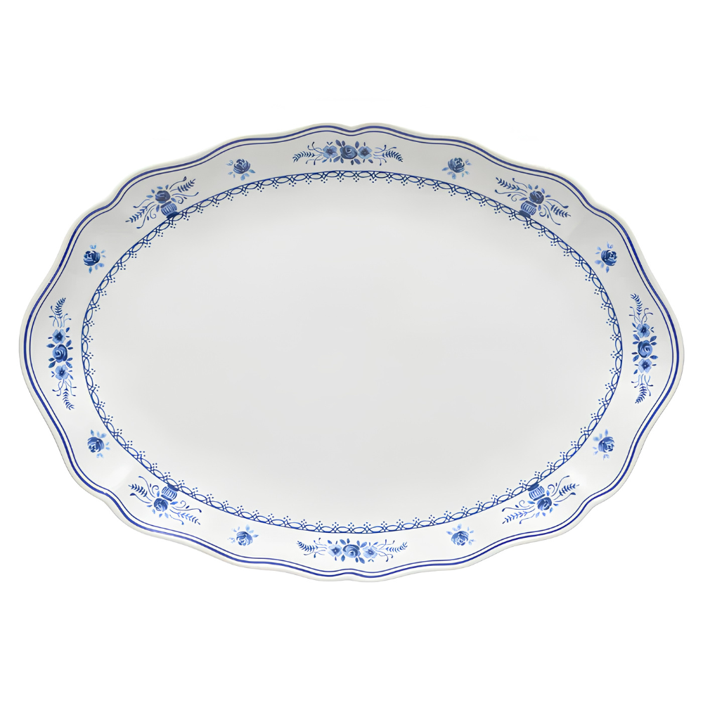 Costa Nova Vila Large Oval Platter WhiteBlue 40cm