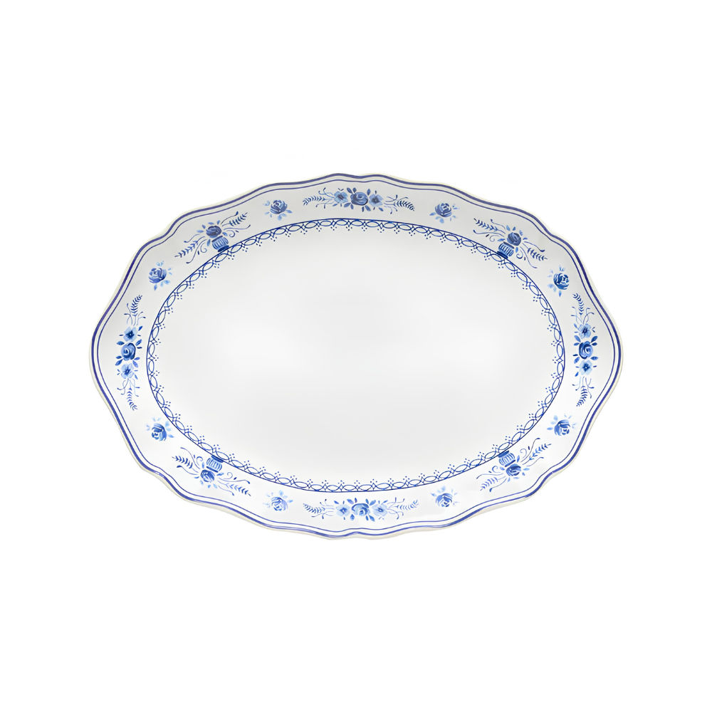 Costa Nova Vila Oval Platter WhiteBlue 32cm