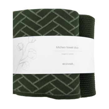 Ecovask Kitchen Towel Duo Forest Herringbone