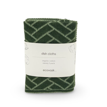 Ecovask Mixed Cloths 3 Pack Forest Herringbone (2)
